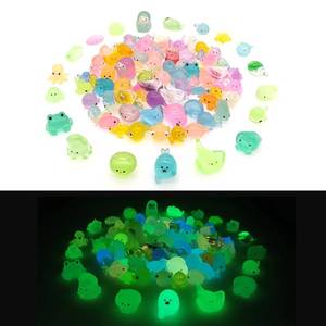 lot 347 image: InXqryx Luminous Ocean Mini Resin Animals Variety Pack Figurines 100 Pcs Glow in The Dark Tiny Plastic Animals Sea Creatures Figures to Hide for Miniature Fairy Garden Accessories