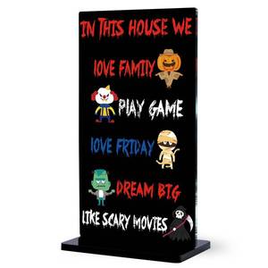 lot 13 image: Horror Decor Halloween Gifts For Man Women Kids Her Him Dad Acrylic Terrifying Plaque Mummy Death God Pumpkin Clown Desk Decor Sign Birthday Gifts For Horror Enthusiast