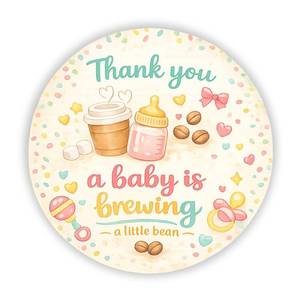 lot 38 image: A Baby is Brewing Baby Shower Favor Stickers �� 100 Labels (1.5 Inches), Ideal for Decorations & Party Favors 5 packages