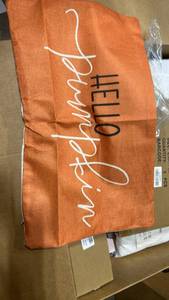 lot 70 image: Hello Throw Pillow Cover Orange 1 Pcs