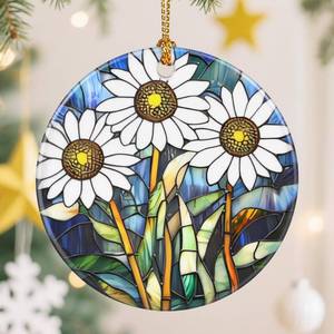 lot 95 image: Birth Flower Christmas Tree Decorations, Christmas Ornaments, Keepsake Ornaments, Holiday Decor, Holiday or Xmas Gift, Birthday Gift, Gifts for Flower Lovers - Gifts for People Born in August