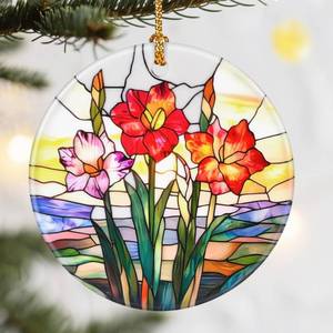 lot 96 image: Christmas Ornaments, 2.8in Ceramic Birth Flower Ornament, Xmas Decor, Christmas Tree Ornaments, Xmas Decorations for Tree, Holiday Ornament, Birth Flower Gifts, Gift Ideas, Gifts for Women - Oct