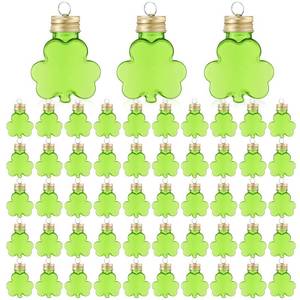 lot 113 image: Gandeer 20 Pcs 50 ml Lucky Hanging Clover Bottles Mini Clover Shaped Beverage Bottles Paired with DIY Shamrocks Ornament for Party Favors, Drink Containers, Gift Supplies (Green)