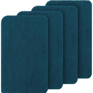 lot 141 image: OLANLY Dog Door Mat Set 4-Piece 24x16, Absorbs Moisture and Dirt, Absorbent Non-Slip Washable Doormat, Quick Dry Chenille Mud Mat for Dogs, Entry Indoor Entryway Carpet for Inside Floor, Atlantic Blue