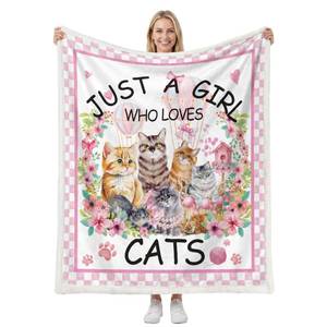 lot 144 image: Belperan CAT Blanket Gifts for Women,CAT Blanket Decor for Sofa Bed 50x60 inch