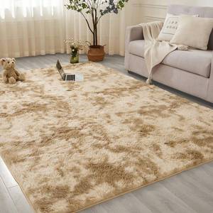 lot 150 image: Andency Soft Area Rugs for Living Room Bedroom, 5x8 Fluffy Shaggy Bedside Rug, Non-Slip Large Shag Fuzzy Plush Carpets for Bedroom Kids Dorm Nursery Home Decor Aesthetic, Tie-Dyed Khaki