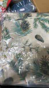 lot 157 image: Throw Pillow Cover Pine Cone and Branch Print