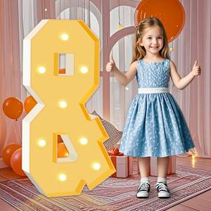 lot 175 image: HITINO 3FT Marquee Light Up Letters F, Large 3 feet Tall Cardboard Letters Lights for for Birthday Party Decorations, Anniversary Decor, Baby Shower, Weeding Room Decor, Assembly Required