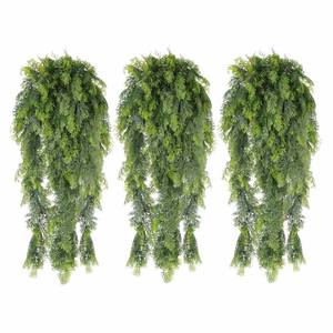 lot 191 image: Artificial Hanging Plants Fern Vine - Fake Ivy Leaves Decoration for Indoors (White)