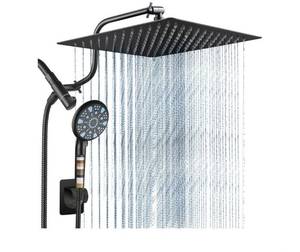 Cobbe 12'' Rain Shower Head Combo (Square 12", Matte Black) - Retail: $70
