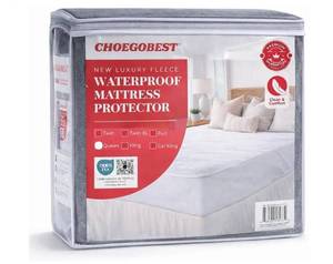 lot 5451 image: Queen Waterproof Mattress Protector, Tencel Jersey Mattress Cover White, Noiseless Breathable Bed Protector, Deep Pocket Fitted Mattress Pad Cover for Queen Size Bed - Retail $30