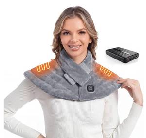 lot 5492 image: Portable Cordless Heating Pad for Neck and Shoulders Back, 10000mAh BatteryRechargeable & Wireless, Electric Weighted Heated Neck Wrap & Neck Warmer, 3 Heat Settings, Birthday Gifts for Women Men - Retail $35
