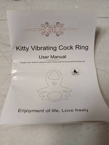 lot 5504 image: NOVELTY ITEM Kitty Vibrating Cock Ring with User Manual and USB Charging Cable