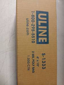 lot 5517 image: ULine S-1333 2 mil Poly Bag 4 x 10 inch 1000 Count