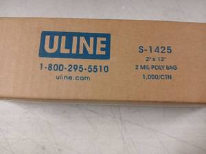 lot 5518 image: Uline S-1425 2 x 12 2 Mil Poly Bags 1000 Count