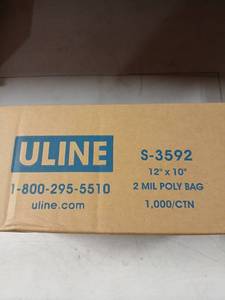 lot 5520 image: Uline S-3592 12 x 10 2 Mil Poly Bags 1000 Count