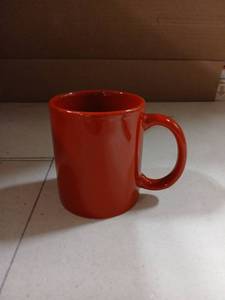 lot 5538 image: Red Ceramic Mug with Handle Lot of 36 Cups