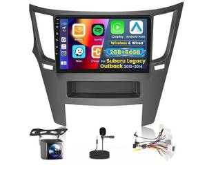 lot 5568 image: Roinvou 264G Android Radio for Subaru Legacy Outback 2010 2011 2012 2013 2014, 9 Touchscreen for Legacy Outback Stereo with Carplay, Bluetooth, GPS Navigation, 5GHz WiFi, Backup Camera - Retail $110