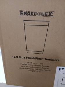 lot 5573 image: Frost-Flex 13.9 fl oz Frosted Plastic Tumblers 500 Count