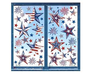 lot 19473 image: 4th of July Window Clings, Patriotic Window Stickers Decorations, Vintage Stars Windows Decals Decoration for Fourth of July Memorial Day 250th Anniversary Home Office Glass Window Decor