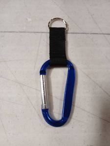 lot 19480 image: Blue Carabiner Clip Keychain with Black Nylon Strap 25 Pack