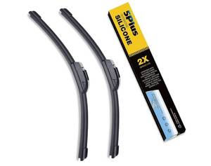 lot 19507 image: 5 PLUS 26 and 24 Windshield Wiper Blades(Set of 2),Silicone Water Repellent Wiper Blades OEM Quality Premium All-Seasons FIT JU HOOK Wiper Arm - Retail $19