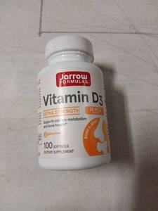 lot 19516 image: Jarrow Formulas  Inc. Vitamin D3 Extra Strength 25 mcg (1 000 Iu) 100 Sgels BEST DATE 1024 - Retail $29