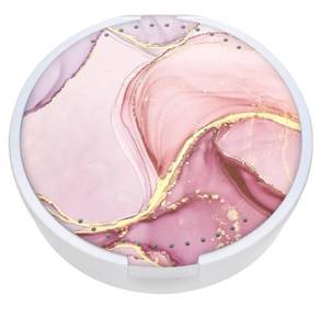 lot 19517 image: Retainer Case, Denture & Orthodontic Aligner Case with Mirror & Ventilation, Pink Marble - Retail $8