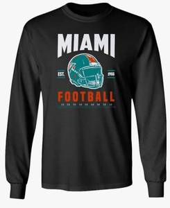 lot 19532 image: Tee Apparel for Football Fans Supporter Long Sleeve T-Shirt DESIGN MAY VARY SMALL - BLACK - Retail $23