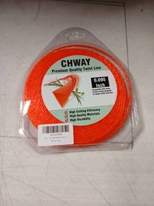 lot 19563 image: Chway 0.095 AL2420P Pre-Cut Replacement Twisted Timmer Line Compatible with EGO 56-Volt 15-Inch Trimmer & Multi-Head String Trimmer Attachment, Heavy Duty Trimmer String (160 ft) - Retail $0