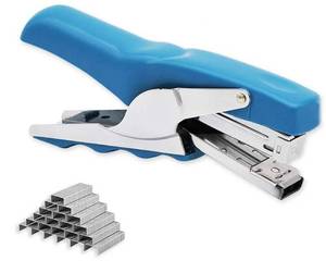 lot 19574 image: Stapler with 1000 Staples-Plier Stapler Save 60% Power,Good for Stapling at Home School or Warehouse (Blue) - Retail $12