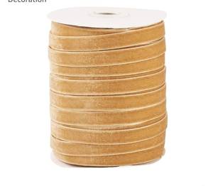 lot 19576 image: Pandahall 50 Yards Golden Velvet Ribbon 38 Inch Wide Single Face Velvet Ribbon Goldenrod Fabric Ribbons for Gift Wrapping Crafts Bow Making Wedding Christmas Decoration - Retail $12