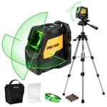 Prexiso Laser Level with Tripod, IP54 Professional 150 Wide Angle - 100Ft Cross Laser Line Tool for Construction, Ceiling Alignment, Floor Tile - Retail: $60