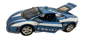 lot 211 image: Italian Police Lamborghini Gallardo Die Cast Model Car 124 Scale  - Retail $15