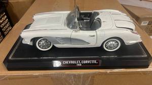 lot 222 image: 1958 Chevrolet Corvette Die Cast Model Car with Display Base