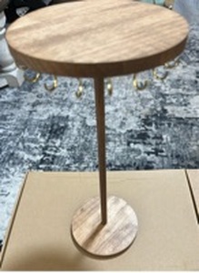 lot 271 image: Portable Wood and Jewelry Stand with Gold Hooks - Retail $18