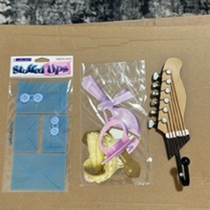 lot 273 image: Scrapbooking and Craft Lot with Guitar Headstock Hook - Retail $14