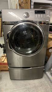 lot 318 image: Samsung DV431AGP Gas Dryer Front Load Steam with Pedestal