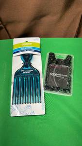 lot 515 image: Hair Styling Accessories Bundle - Conair Hair Pick and Rubber Bands Set - Retail $10