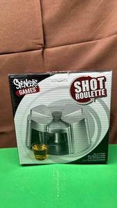 lot 518 image: Shot Roulette Drinking Game Set with 5 Plastic Shot Glasses - Retail $15