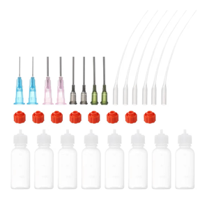 lot 549 image: PATIKIL 1 Oz Precision Applicator Bottles, 8Pcs 30ml Needle Tip Squeeze Bottle Small Squeeze Bottles Mini Needle Bottle Caps for Gun Oil Glue DIY Air Craft Tie Dye Acrylic Paint - Retail $14