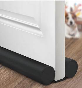 lot 554 image: Door Draft Stopper Weather Stripping Draft Stopper for Bottom of Door Window Breeze Blocker Adjustable Door Sweeps, Black