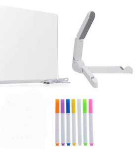 lot 556 image: Small LED Writing Board, 16cmx16cm Acrylic Dry Erase Board with Light 7 Colors Pen Writing Board for Desktop Note Memo Whiteboard Notepad Reusable LED Letter Massage Boards for Kids Teens & Office