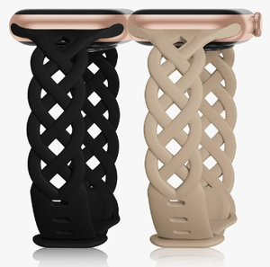 lot 567 image: Braided Silicone Bands Compatible with Apple Watch 38mm 40mm 41mm 42mm 44mm 45mm 46mm 49mm for Women, Slim Thin Narrow Hollow-out Strap Cute for iWatch Ultra 23 SE 3 Series 1110987654321 - Retail $12