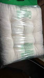 lot 573 image: White Chair Cushion 20x23 inches Soft Beige Corduroy.  - Retail $18