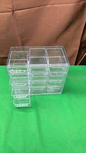 lot 577 image: Clear Acrylic Makeup Organizer with Multiple Drawers 7x6x4 inch - Retail $16