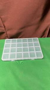 lot 578 image: Clear Plastic Storage Organizer Box with 24 Compartments - Retail $8