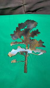 lot 588 image: 10 inch Bronze Metal Tree Wall Art Cutout  - Retail $25