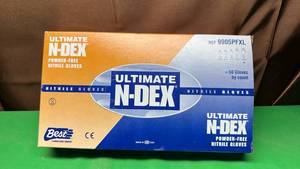 lot 592 image: N-DEX Ultimate Powder-Free Nitrile Gloves Box of 50 - Retail $10
