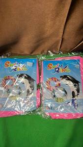 lot 596 image: 2pc Orca Whale Swim Rings for the Water both 80cm each - Retail $12